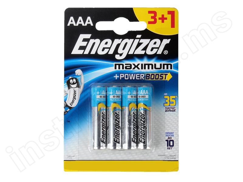 Батарейка Maximum ААА 3+1шт. Energizer LR03 FSB - фото 1