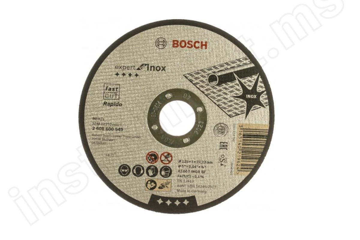 Отрезной круг по нержавеющей стали Bosch 125х1,0х22 Expert INOX - фото 1