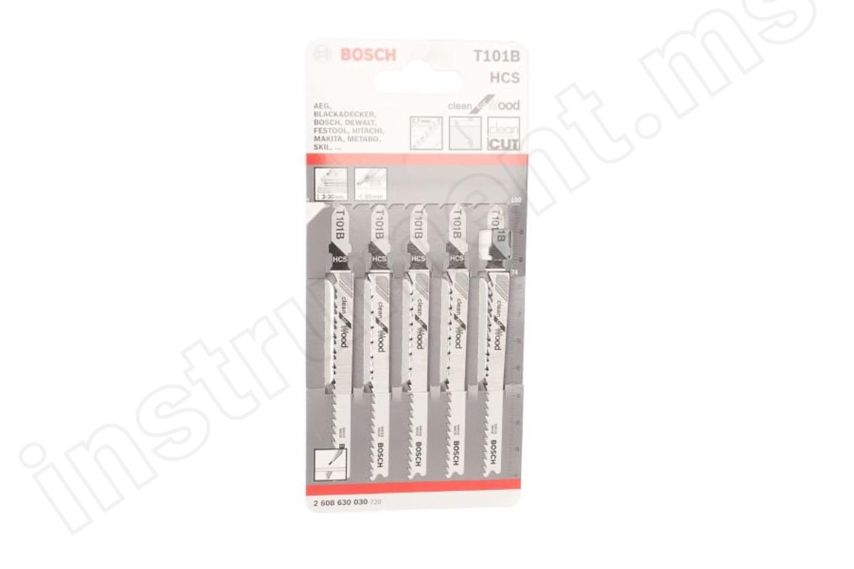 Пилки к лобзику Bosch T101 B, HCS 5шт - фото 1