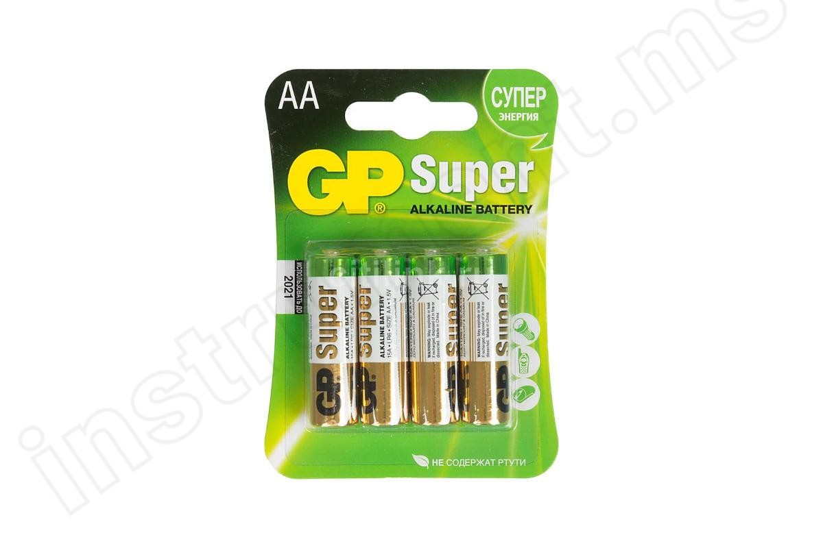 Батарейки GP Super Alkaline, LR06 АА, 4шт - фото 1