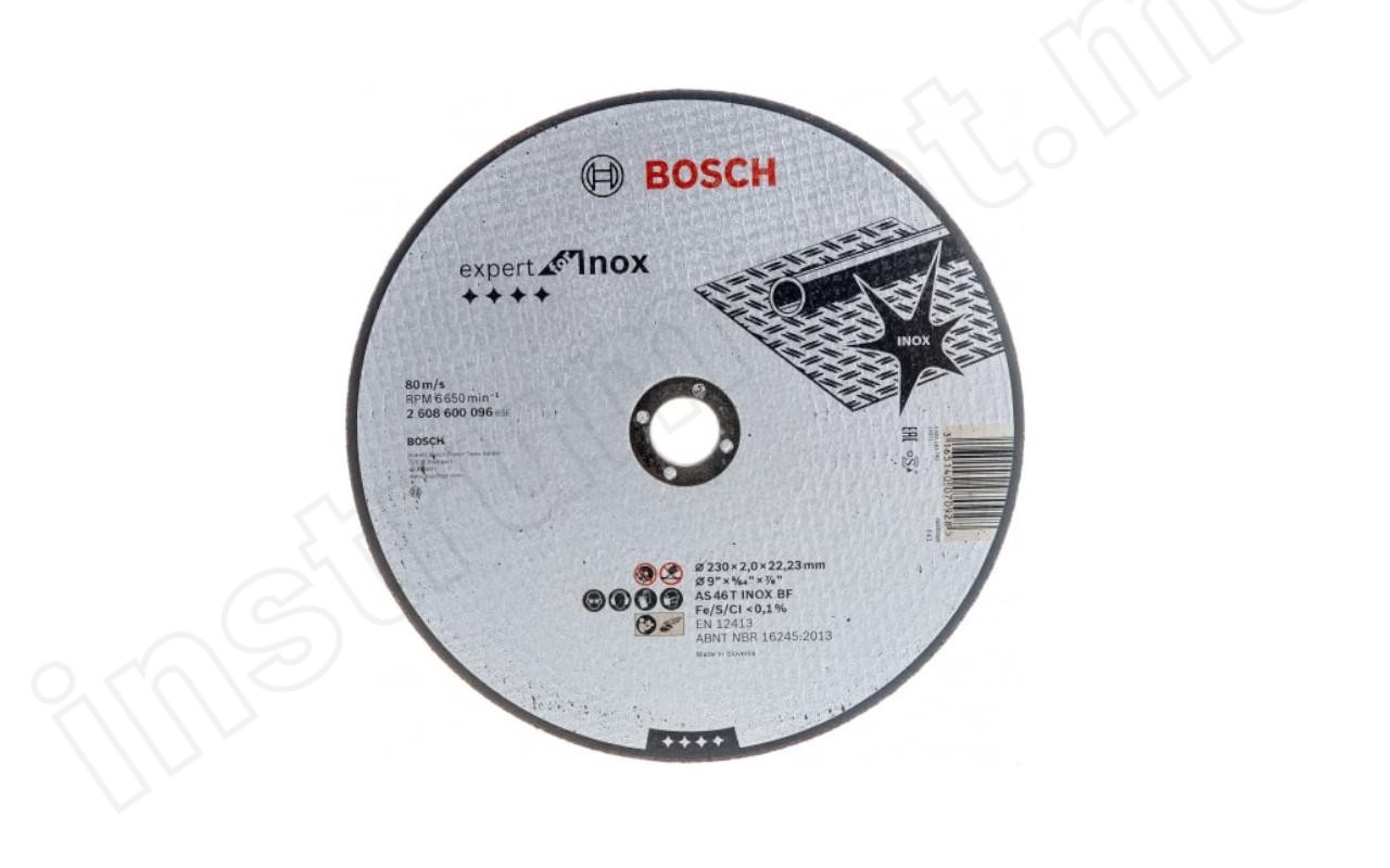 Отрезной круг по нержавеющей стали Bosch 230х2,0х22 Expert INOX 2608600096 - фото 1