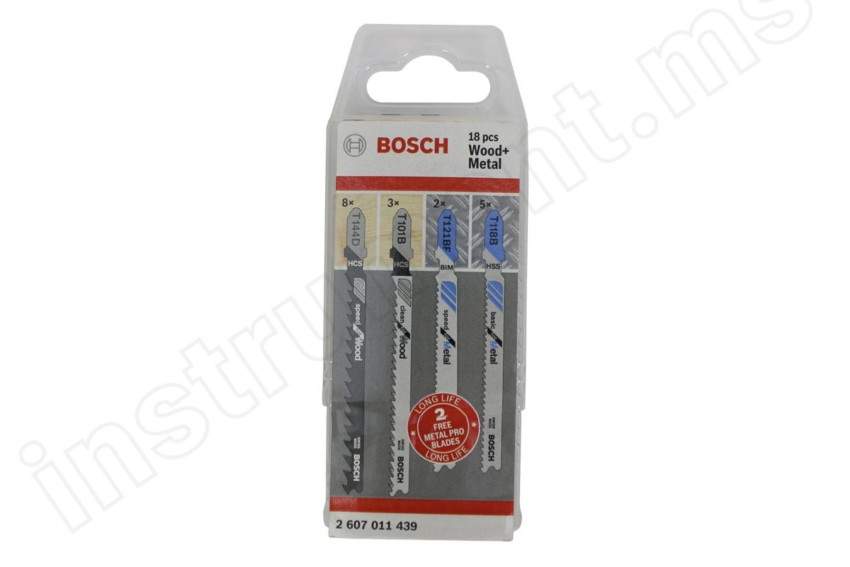 Набор пилок к лобзику Bosch Дерево + металл 18 шт 2607011439 - фото 2