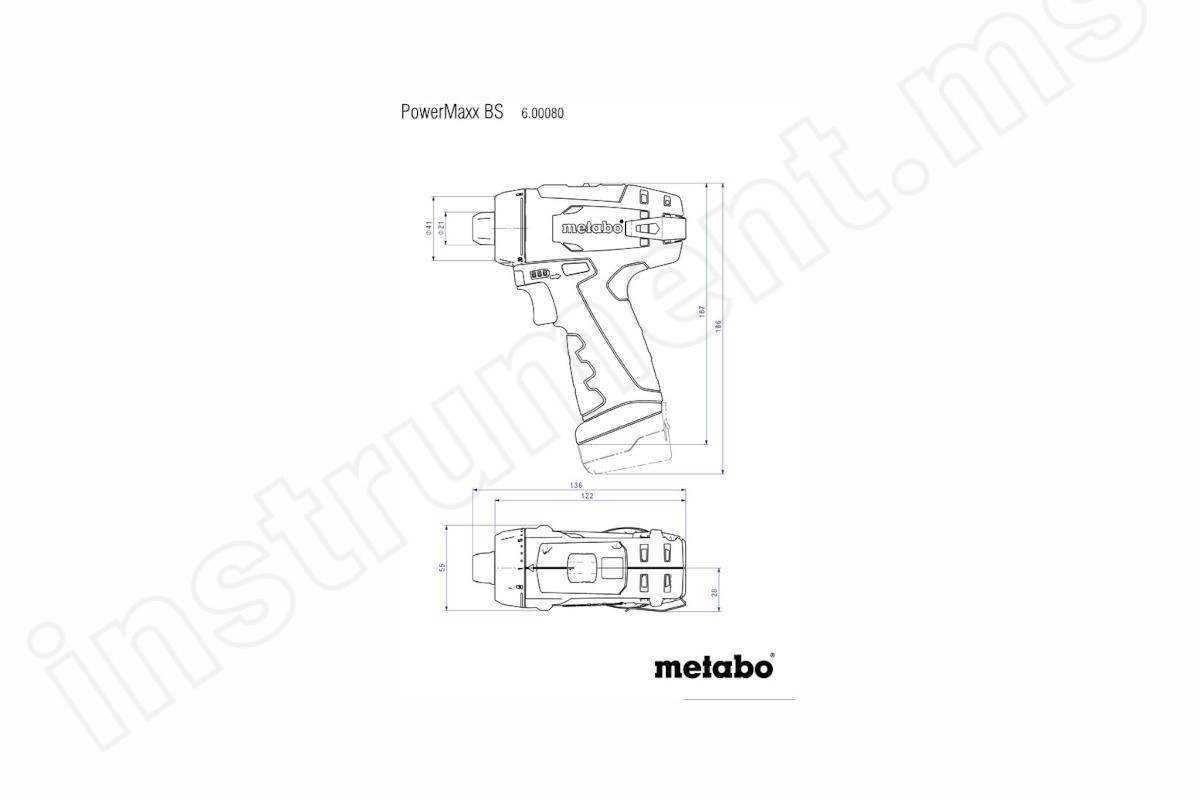 Аккумуляторный шуруповерт Metabo PowerMaxx BS (10.8 В, без кейса) - фото 4